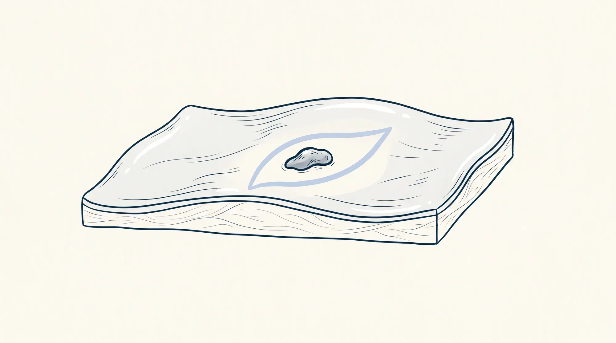 Cross-section illustration of the inner cheek lining showing a small lesion with a tissue sample being taken.