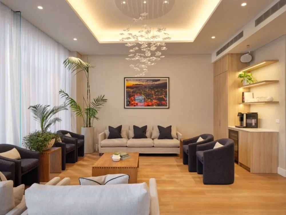 The patient lounge at OMS Specialists in Newmarket